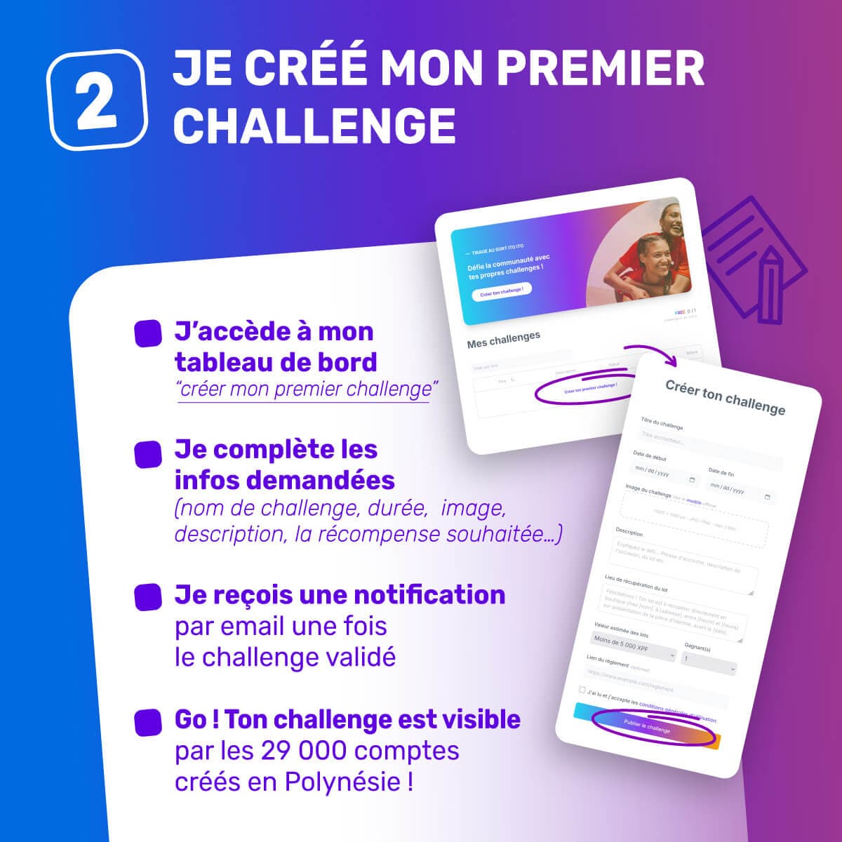 Étape 2 - Créer ton challenge